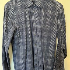 Calvin Klein Navy Plaid Casual Shirt